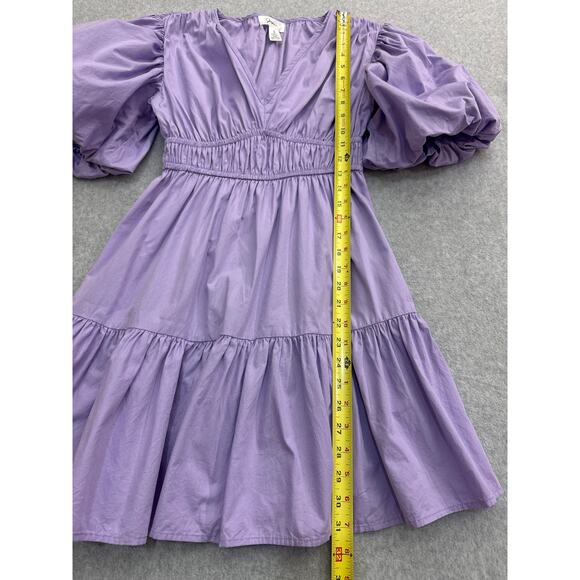 Japna Lavender Puff Sleeve Mini Dress – Size S - Picture 4 of 6